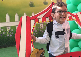 Student working in class