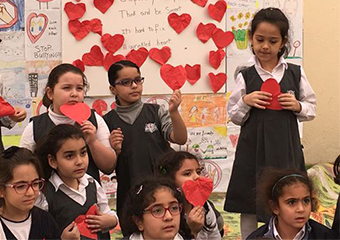 Student working in class